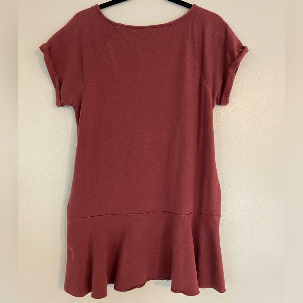 Free People Mauve Drop Waist Ruffle Hem Short Sleeve
Sweatshirt Dress - Picture 3 of 5